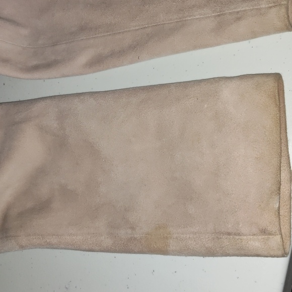 White House Black Market Flounce-Front Suede Jacket cropped light pink size m - Picture 6 of 14